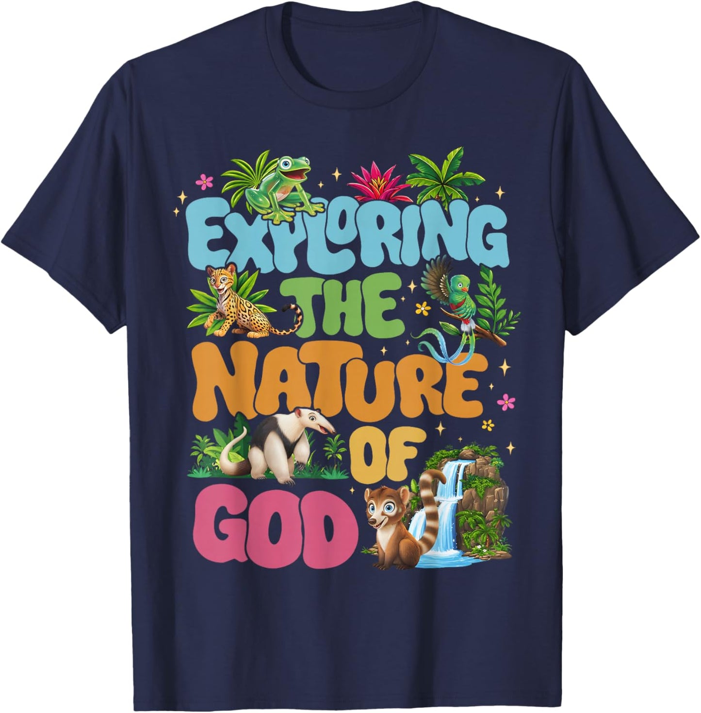 Rainforest Falls VBS 2026 Exploring The Nature of God T-Shirt - T-Shirt | Navy