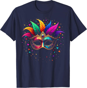 Carnival Costume Replacement Partner Funny Mask Venice Italy T-Shirt - T-Shirt | Navy