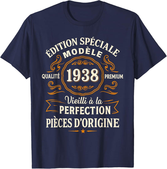 Cadeau Anniversaire 88 Ans Édition Spéciale 1938 Vintage T-Shirt - T-Shirt | Navy