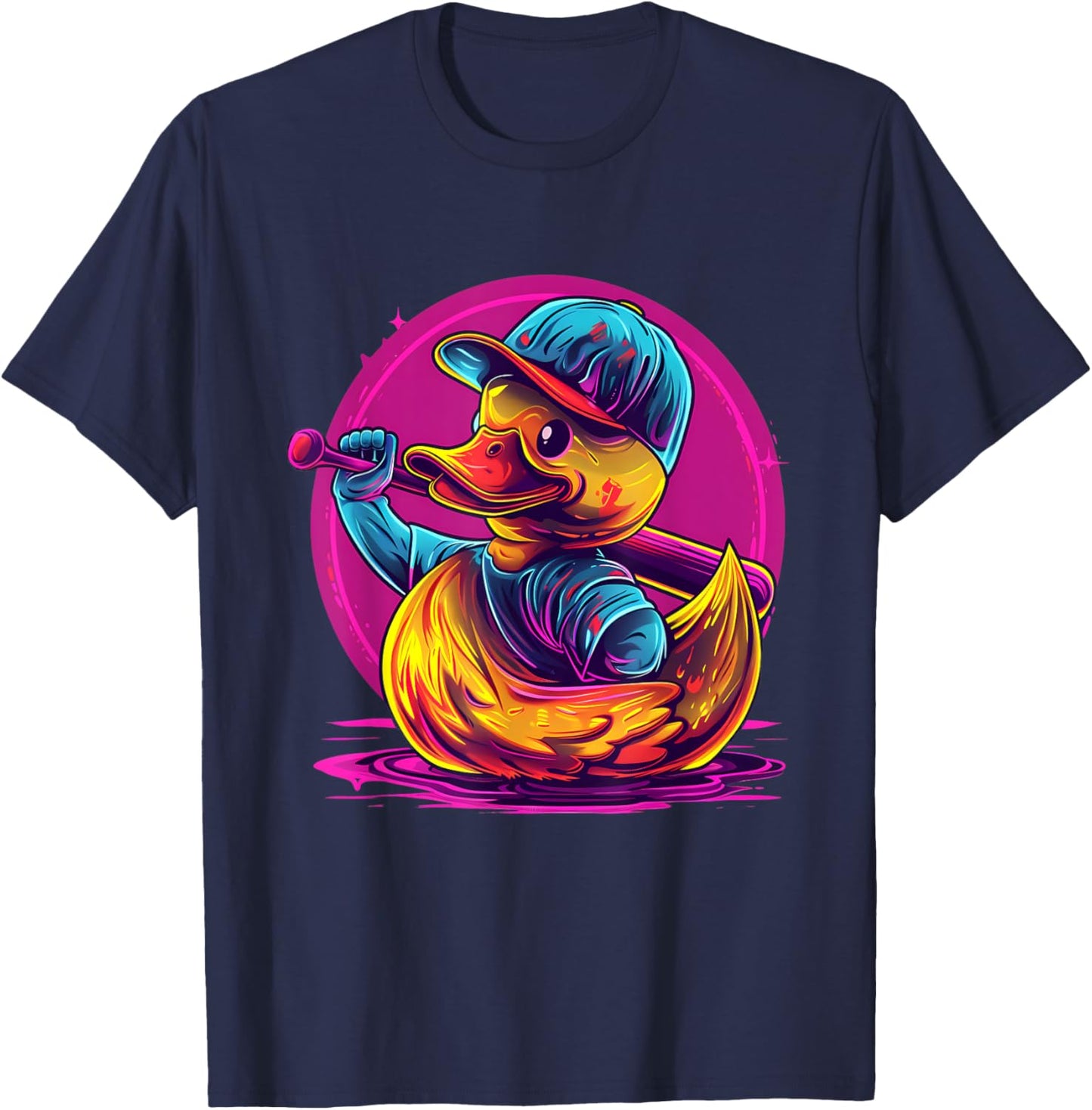 Rubber Duck Baseball Player Rubber Duckie Rubber Duckling T-Shirt - T-Shirt | Navy