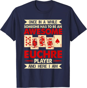 Funny Euchre Card Game Awesome Euchre Player T-Shirt - T-Shirt | Navy