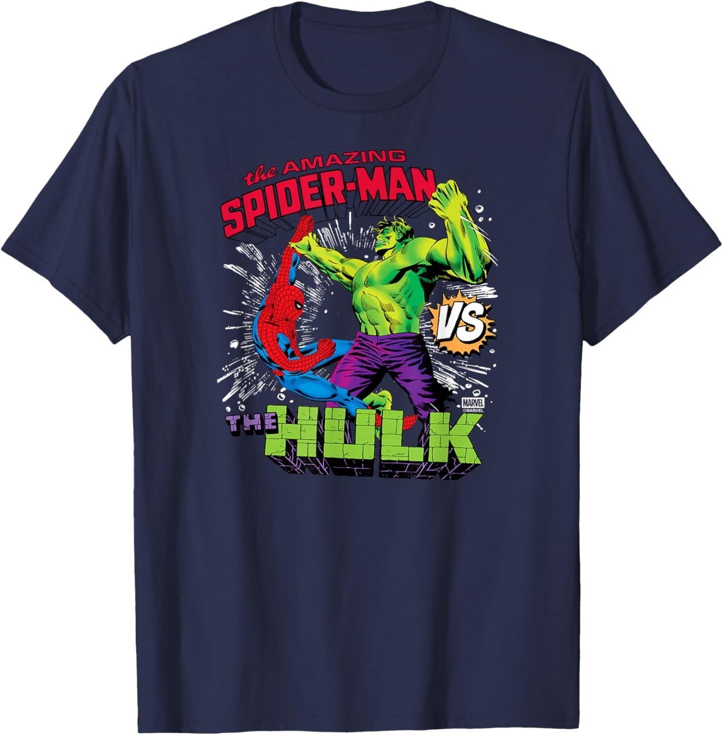 The Amazing Spider-Man vs The Incredible Hulk T-Shirt - T-Shirt | Navy