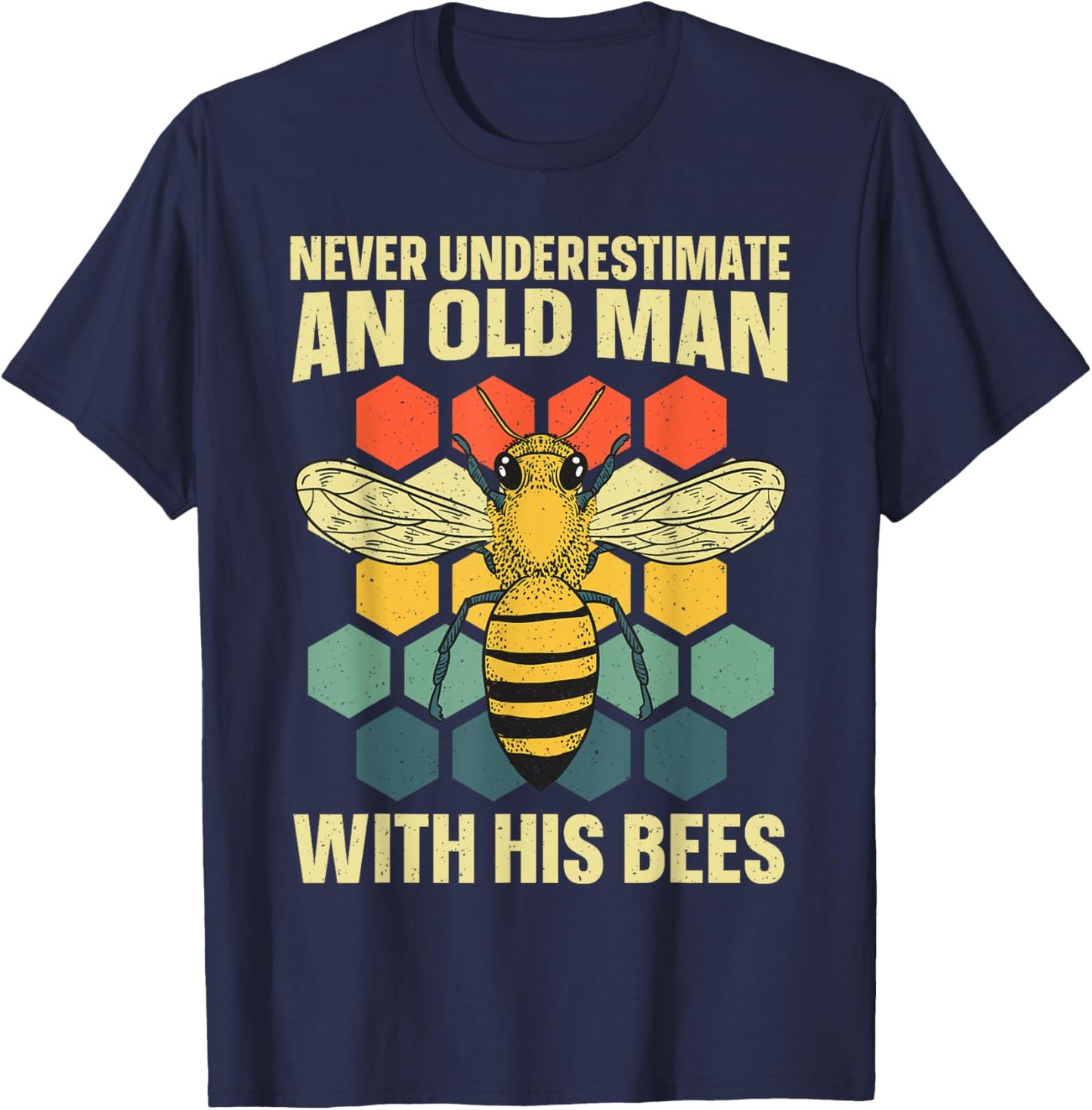 Beekeeping Art Dad Grandpa Bee Apiary Beekeeper T-Shirt - T-Shirt | Navy