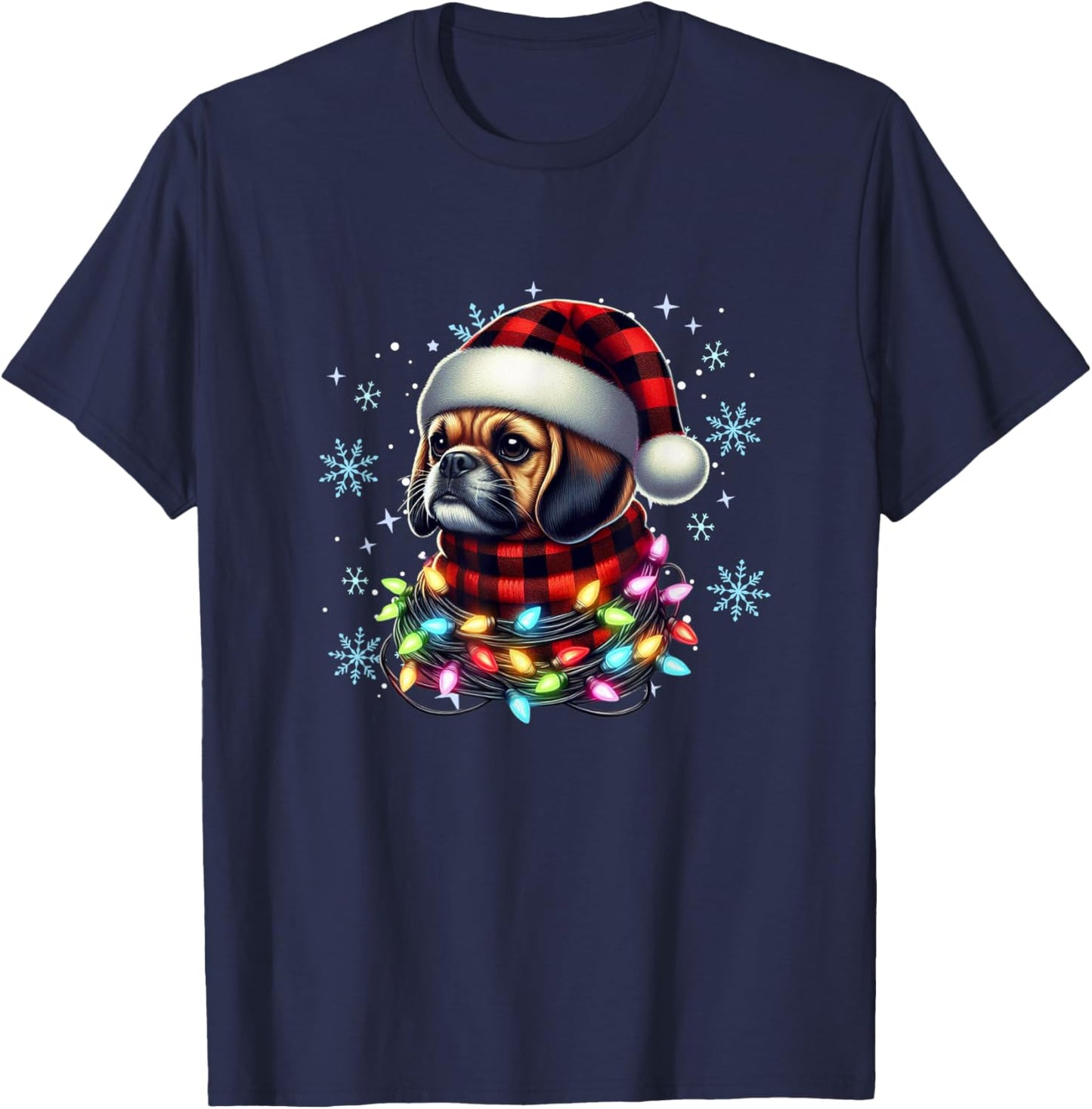 Puggle Christmas Gifts for Puggle Lovers -Kids Black Puggle Xmas Puggle Lover T-Shirt - T-Shirt | Navy
