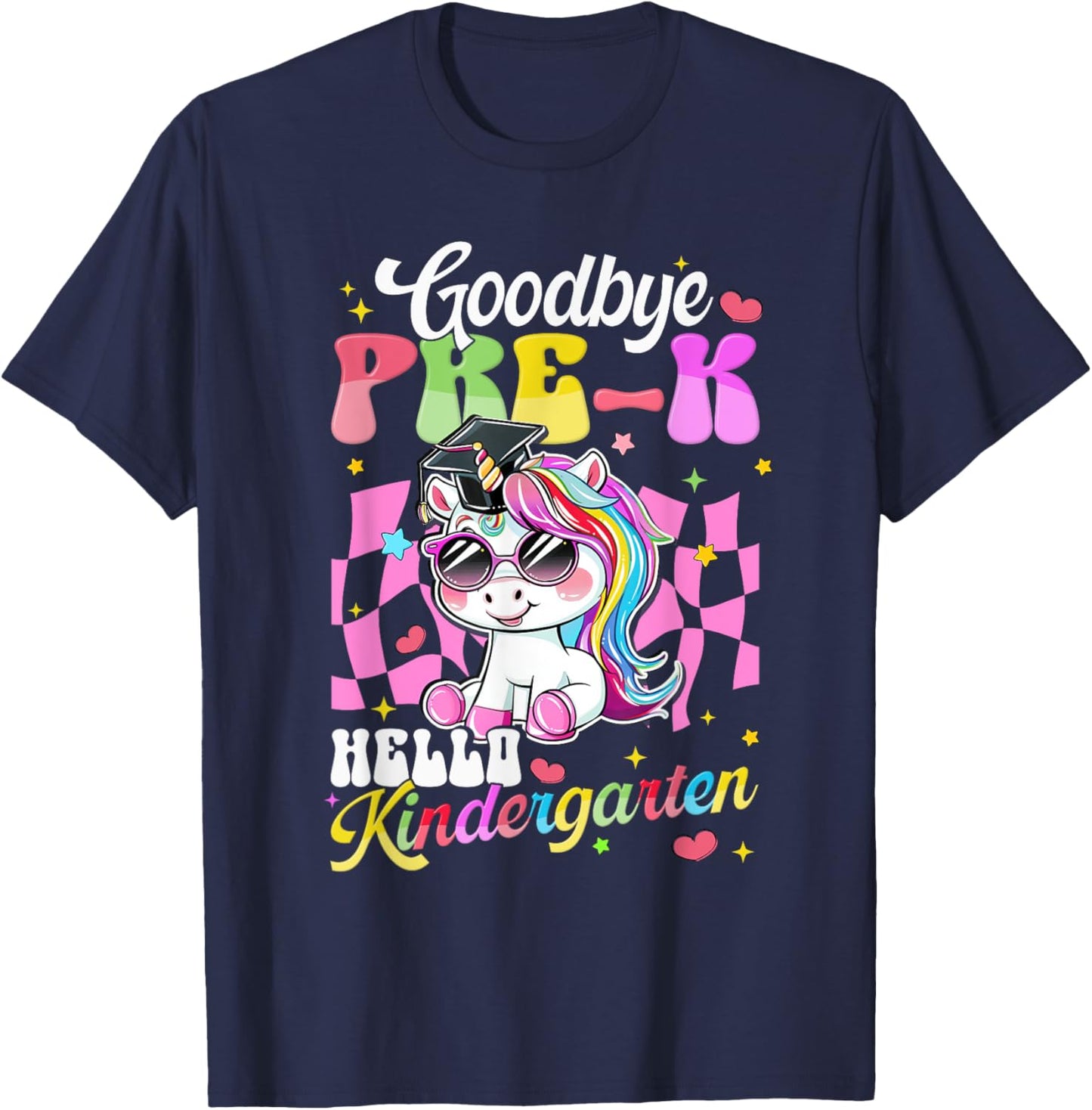 Girls Pre-K Graduation Cute Unicorn Preschool Graduate 2025 T-Shirt - T-Shirt | Navy