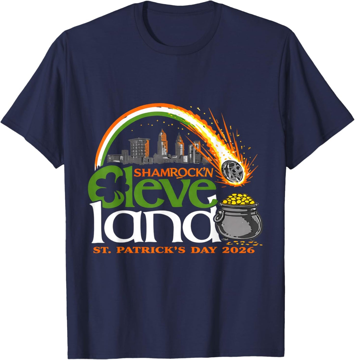 Cleveland, March 17, 2026 for Meteor Lovers Astronomical T-Shirt - T-Shirt | Navy