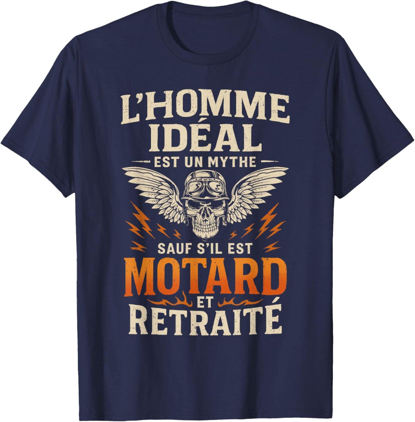 Biker Retirement Motorcycle Gift Funny Man Motorcycle Biker T-Shirt - T-Shirt | Navy