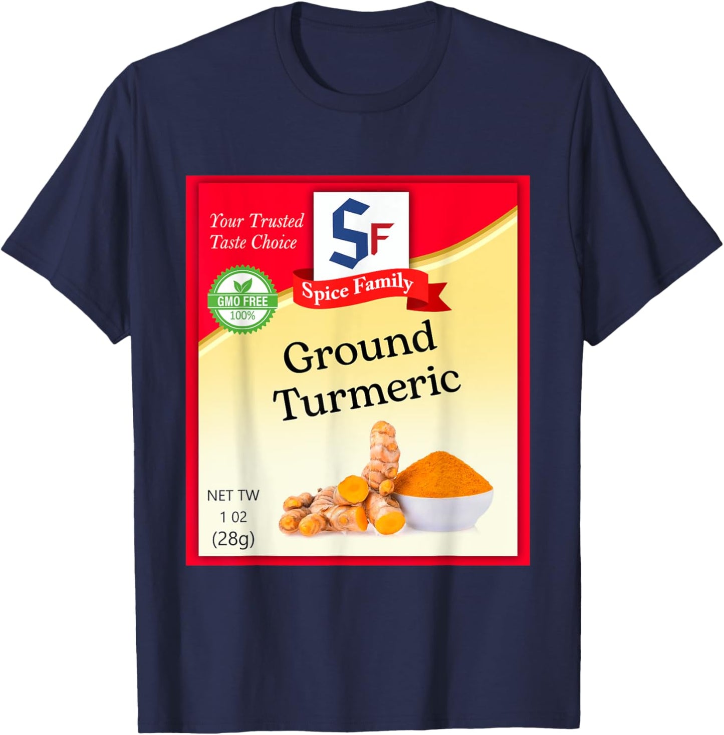 Ground Turmeric Condiment Costume Holiday Spice Costumes T-Shirt - T-Shirt | Navy