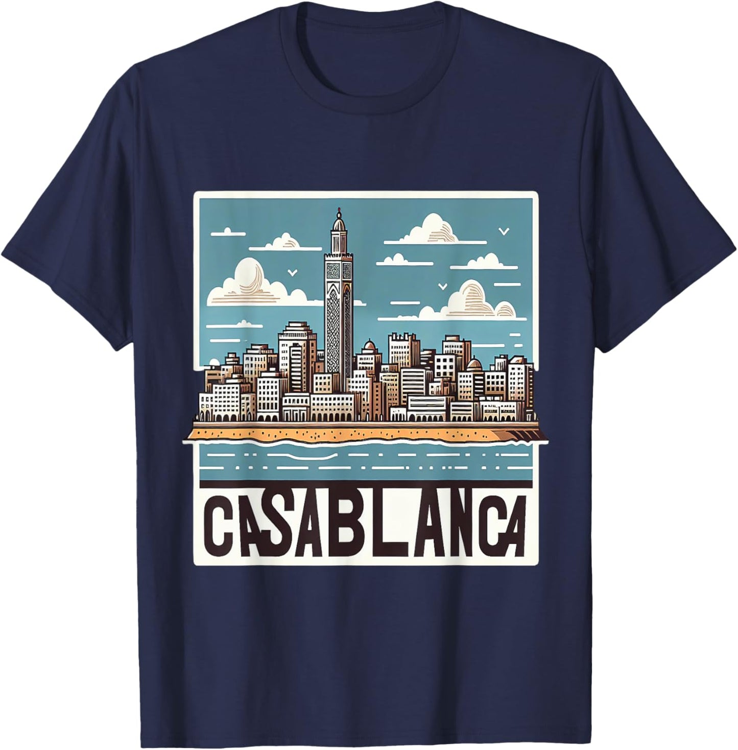 Morocco Skyline Casablanca Moroccan Costume T-Shirt - T-Shirt | Navy