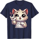 Kitten Cute Cat Making Love You Hand Sign Language ASL T-Shirt - T-Shirt | Navy