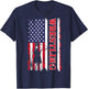 Vintage USA Flag Wrestling Wrestler Girl Martial Arts T-Shirt - T-Shirt | Navy