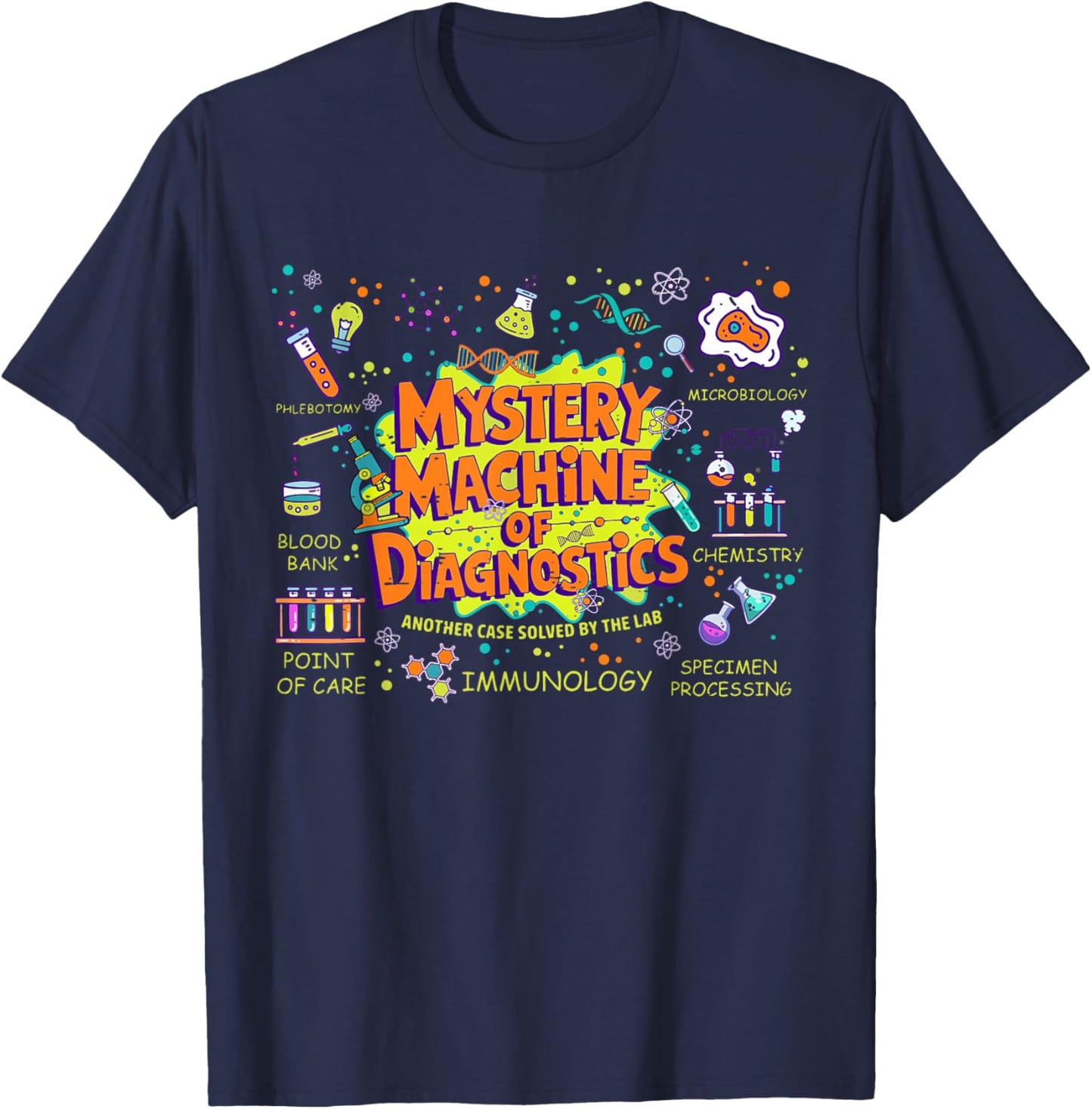 Funny Lab Week 2025 Lab Tech Mystery Machine Of Diagnostics T-Shirt - T-Shirt | Navy