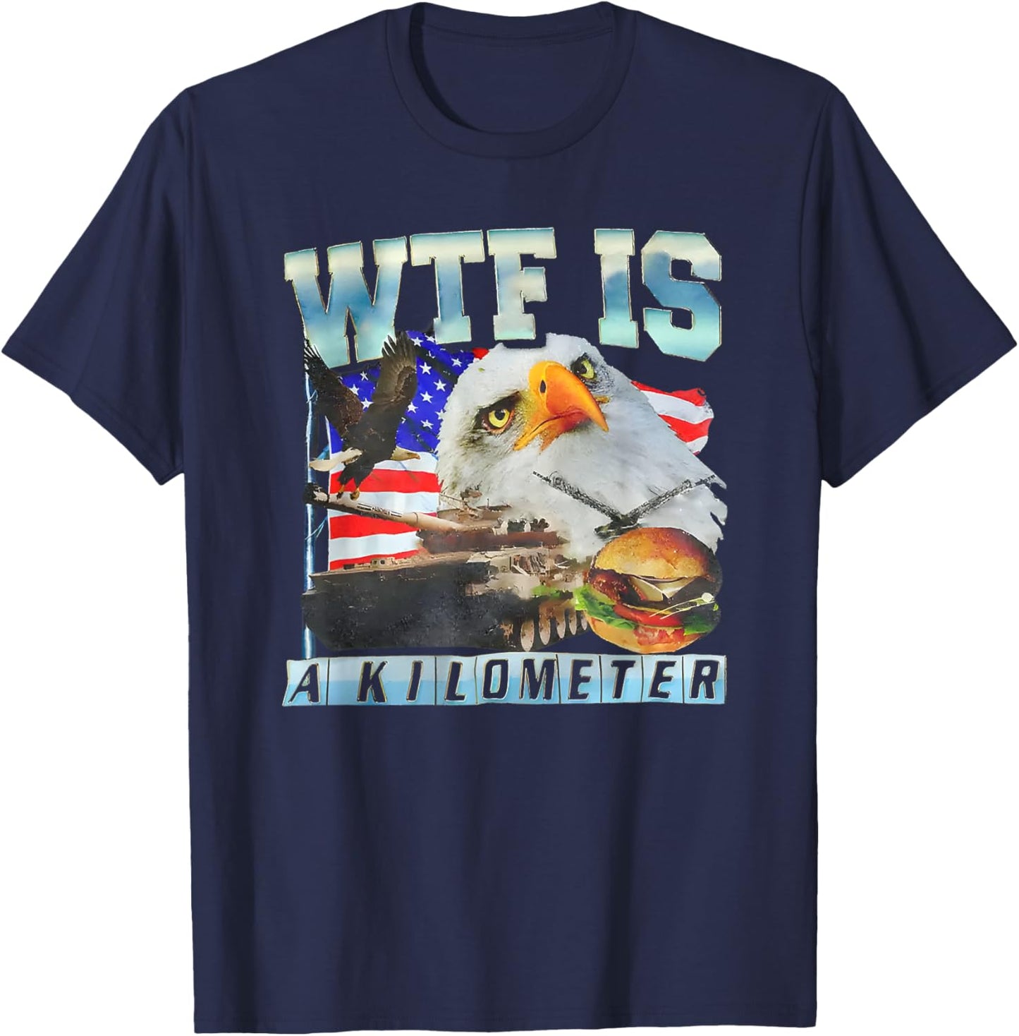 Wtf is a Kilometer Eagle T-Shirt - T-Shirt | Navy