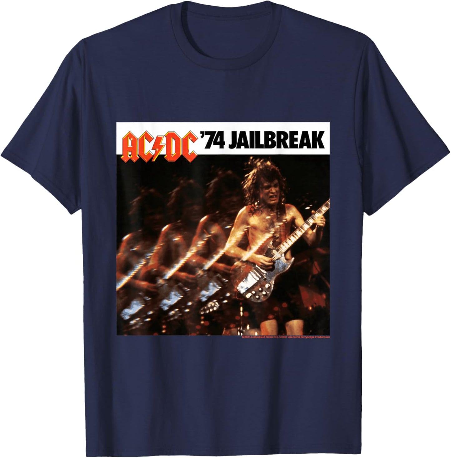 AC/DC '74 Music Band Jailbreak Concert Ambiance T-Shirt - T-Shirt | Navy