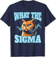 What The Sigma Cat Lightning Funny Saying Women Men Kids T-Shirt - T-Shirt | Navy