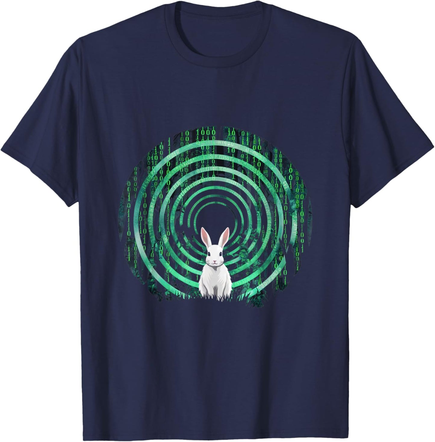 Conspiracy Theories Green Vortex Hole With Rabbit T-Shirt - T-Shirt | Navy