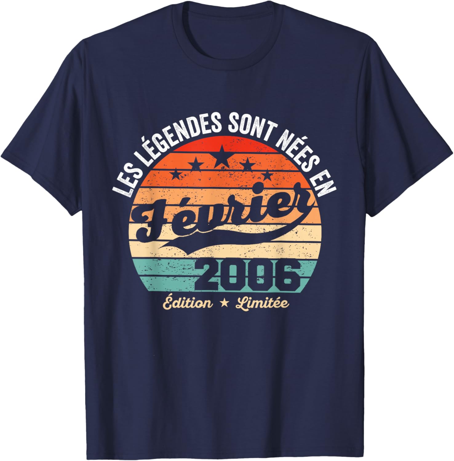 Legends Are Born in February 2006 20th Anniversary T-Shirt - T-Shirt | Navy