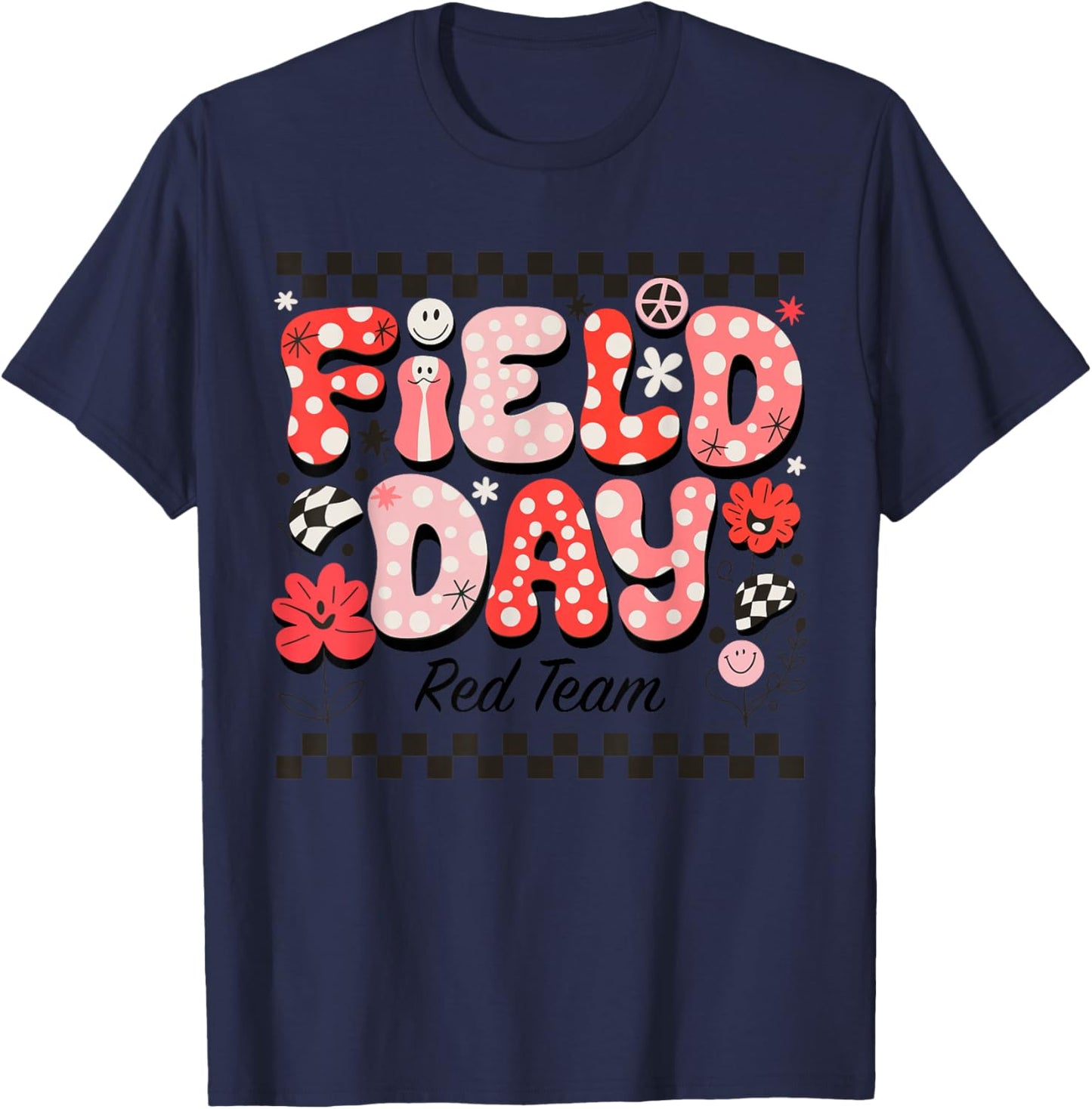 Field Day Red Team Color Field Trip Team Game Competition T-Shirt - T-Shirt | Navy