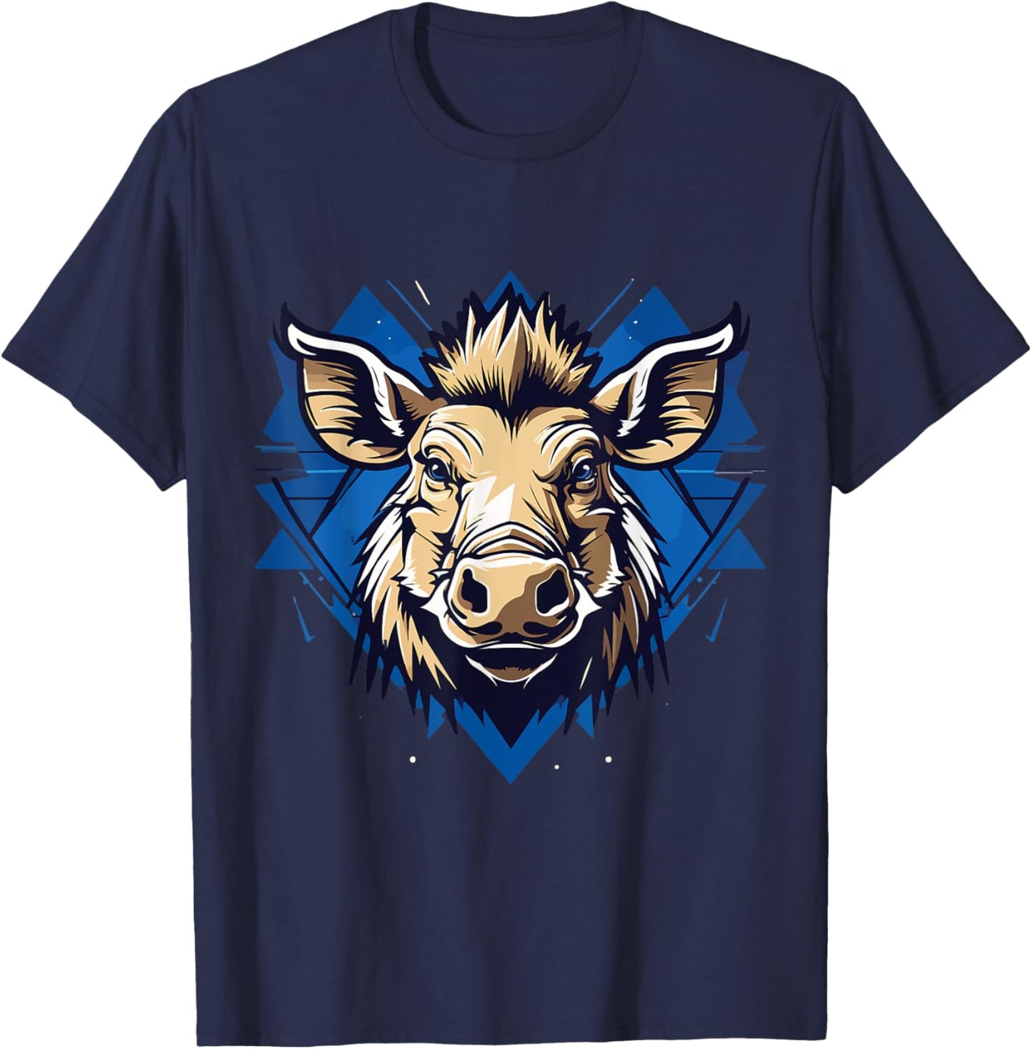 Warthog Face Funny Wildlife Face Costume T-Shirt - T-Shirt | Navy