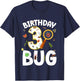 3rd Bug Birthday Party 3 Year Old Bugs Birthday T-Shirt - T-Shirt | Navy