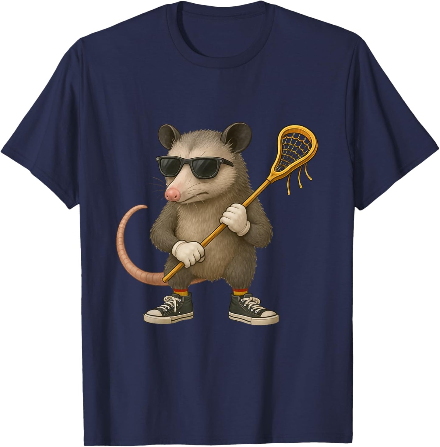 Funny Lacrosse LAX Possum Kids Men Women Lacrosse Player T-Shirt - T-Shirt | Navy