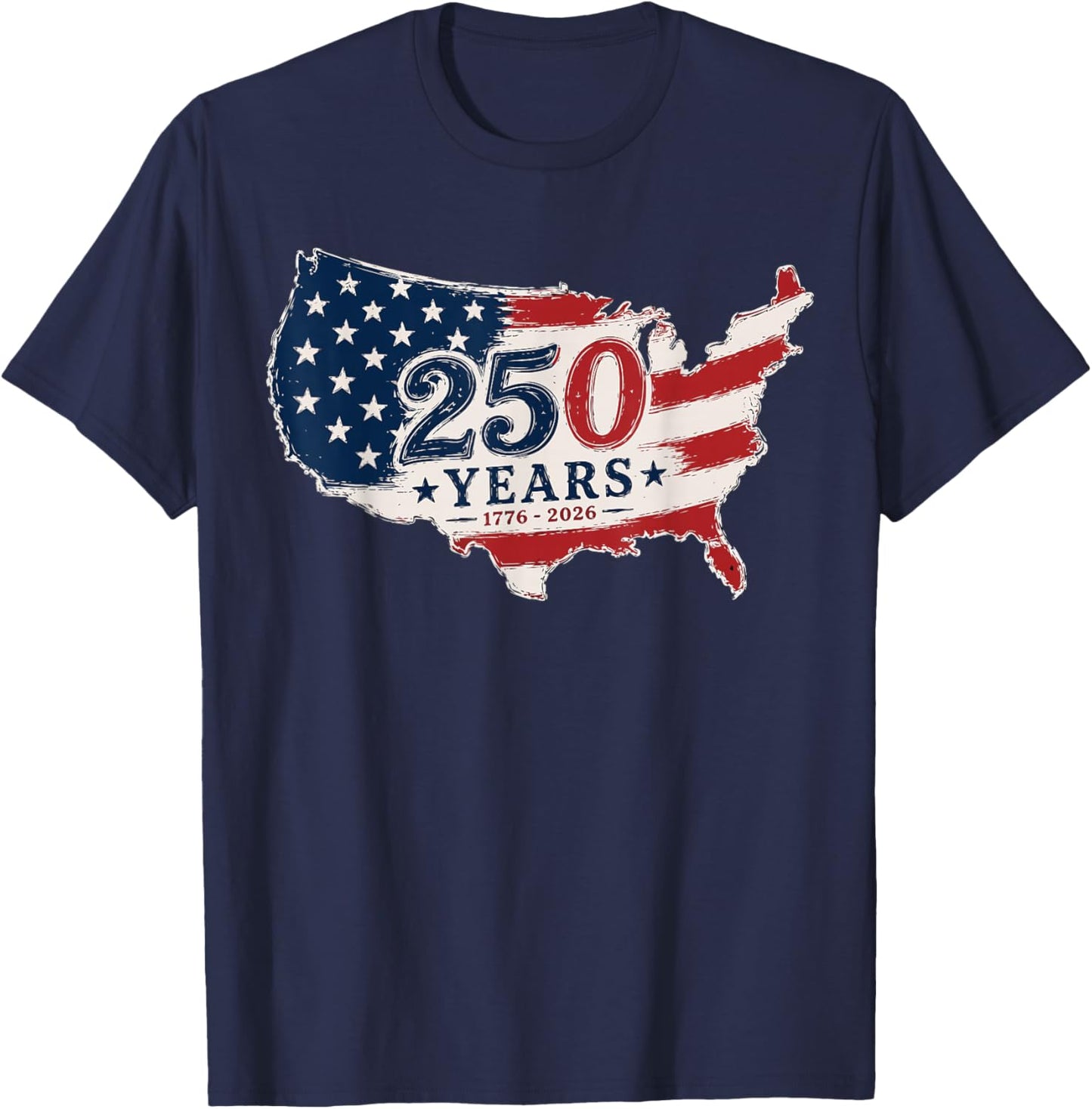 250 Years of Freedom 1776 2026 Patriotic USA T-Shirt - T-Shirt | Navy