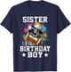Sister Of The Birthday Boy Football Lover First Birthday T-Shirt - T-Shirt | Navy