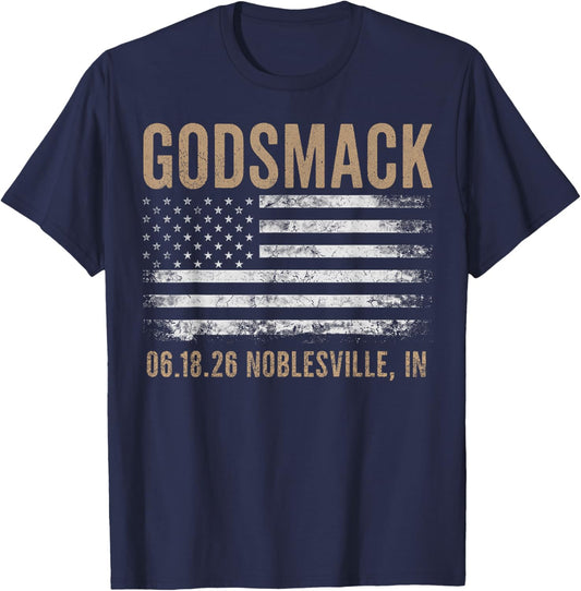 Godsmack The Rise of Rock 2026 Noblesville T-Shirt - T-Shirt | Navy