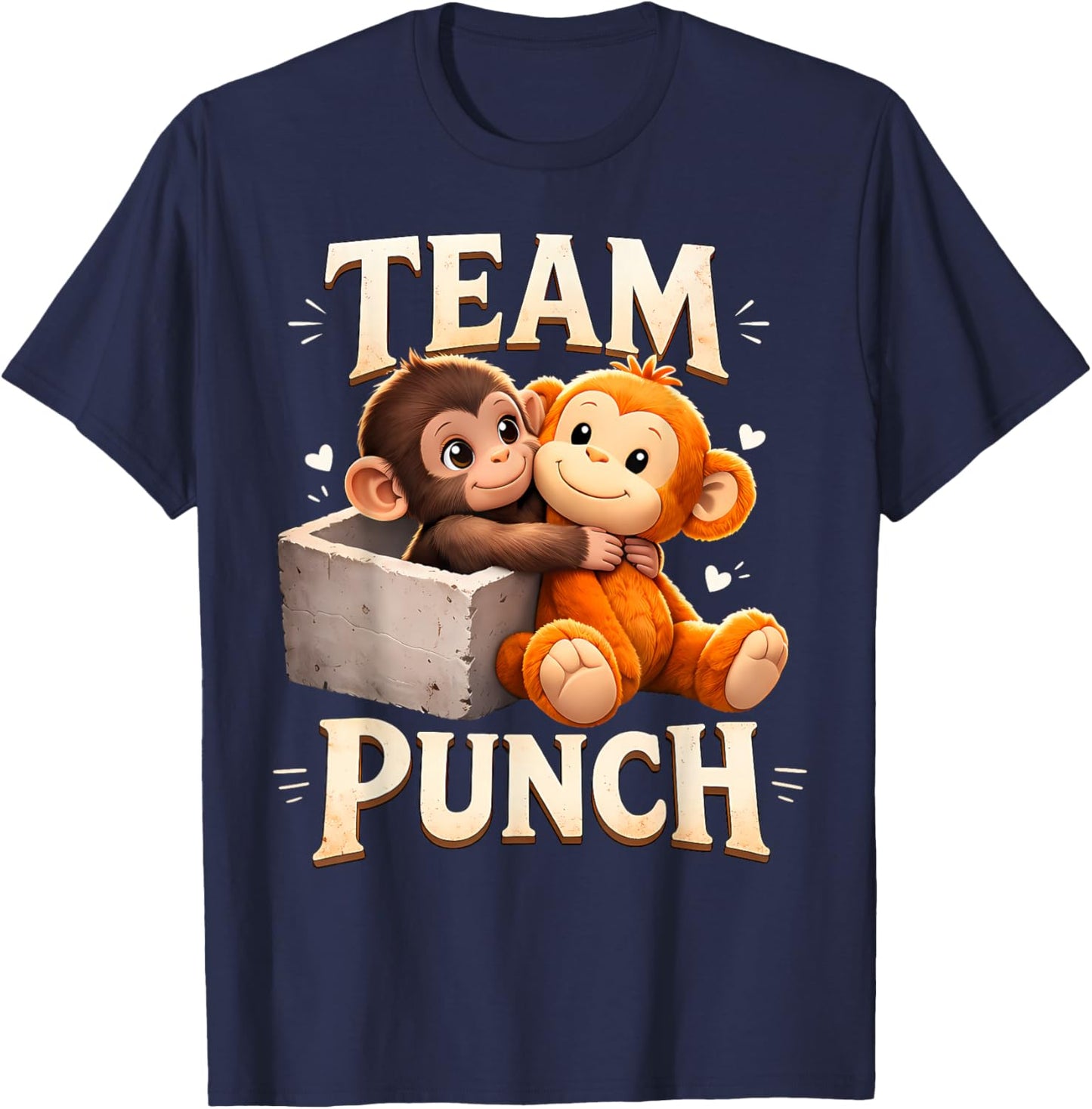 Baby Monkey Punch Team Punch Love Punch T-Shirt - T-Shirt | Navy