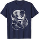 Skeleton Holding A Cat Funny Halloween Men Women Girl Kids T-Shirt - T-Shirt | Navy