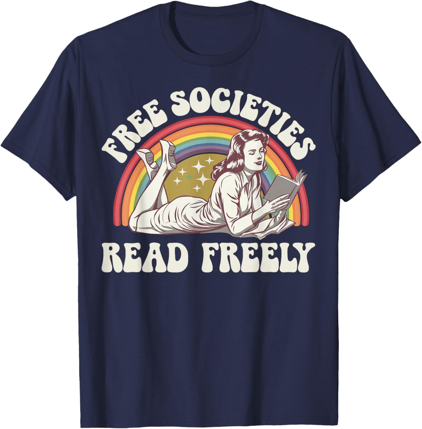 Free Societies Read Freely T-Shirt - T-Shirt | Navy