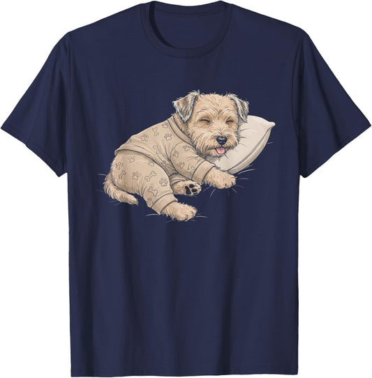 Funny Sleepy Soft Coated Wheaten Terrier Pajama Adults Kids T-Shirt - T-Shirt | Navy