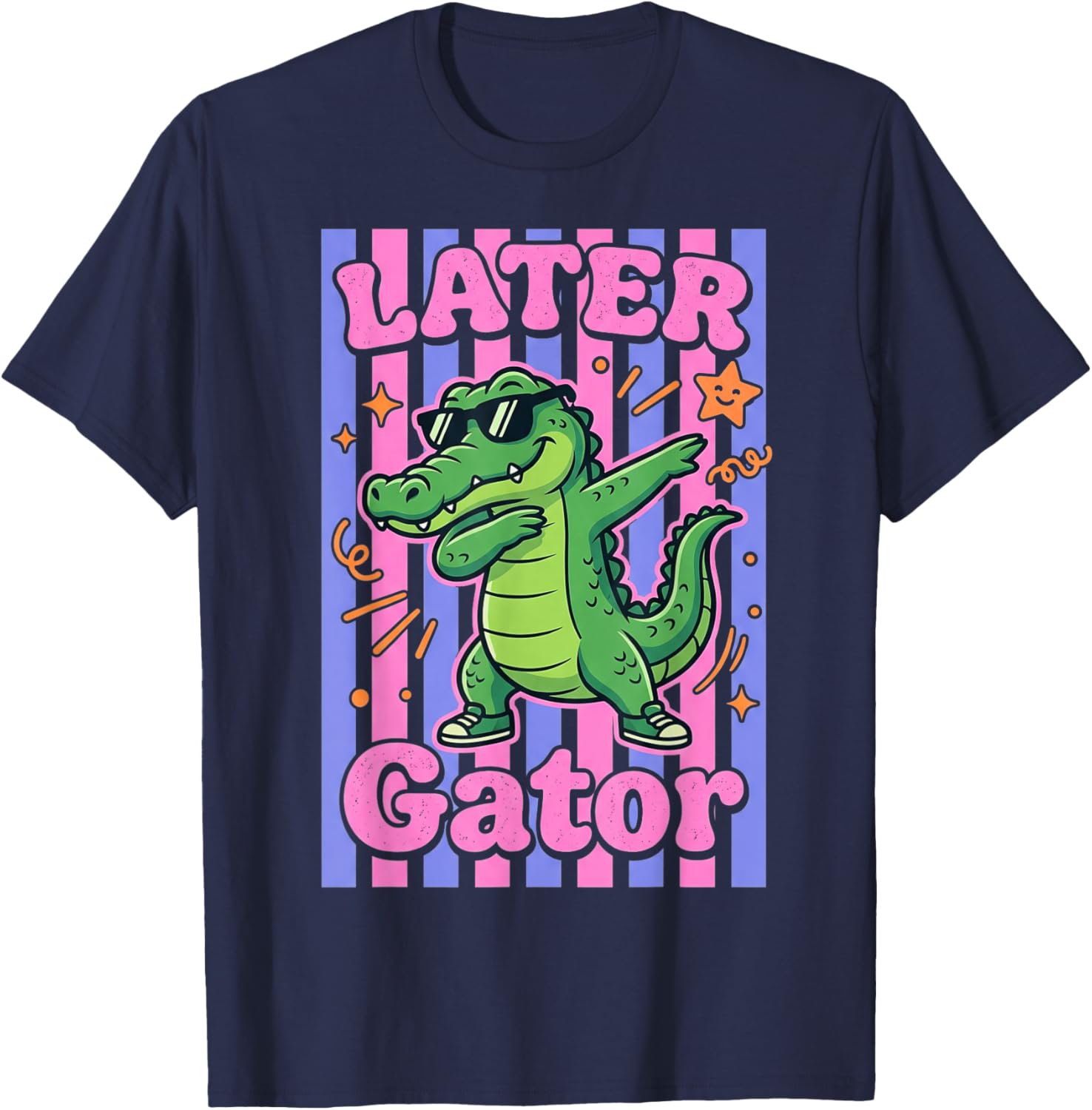 Alligator See You Later Teacher Summer Last Day of School T-Shirt - T-Shirt | Navy