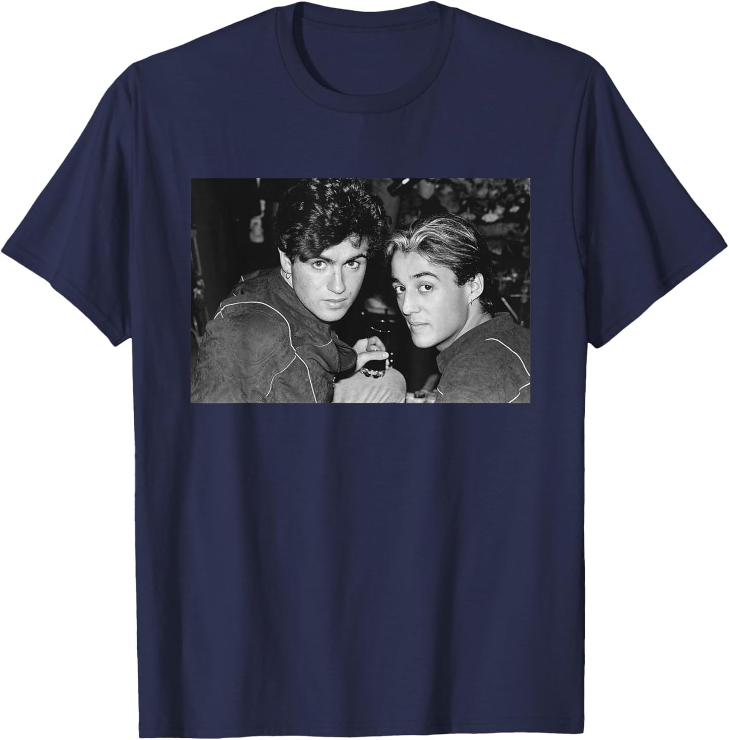 Wham! Club Fantastic Tour George Michael Andrew Ridgeley T-Shirt - T-Shirt | Navy