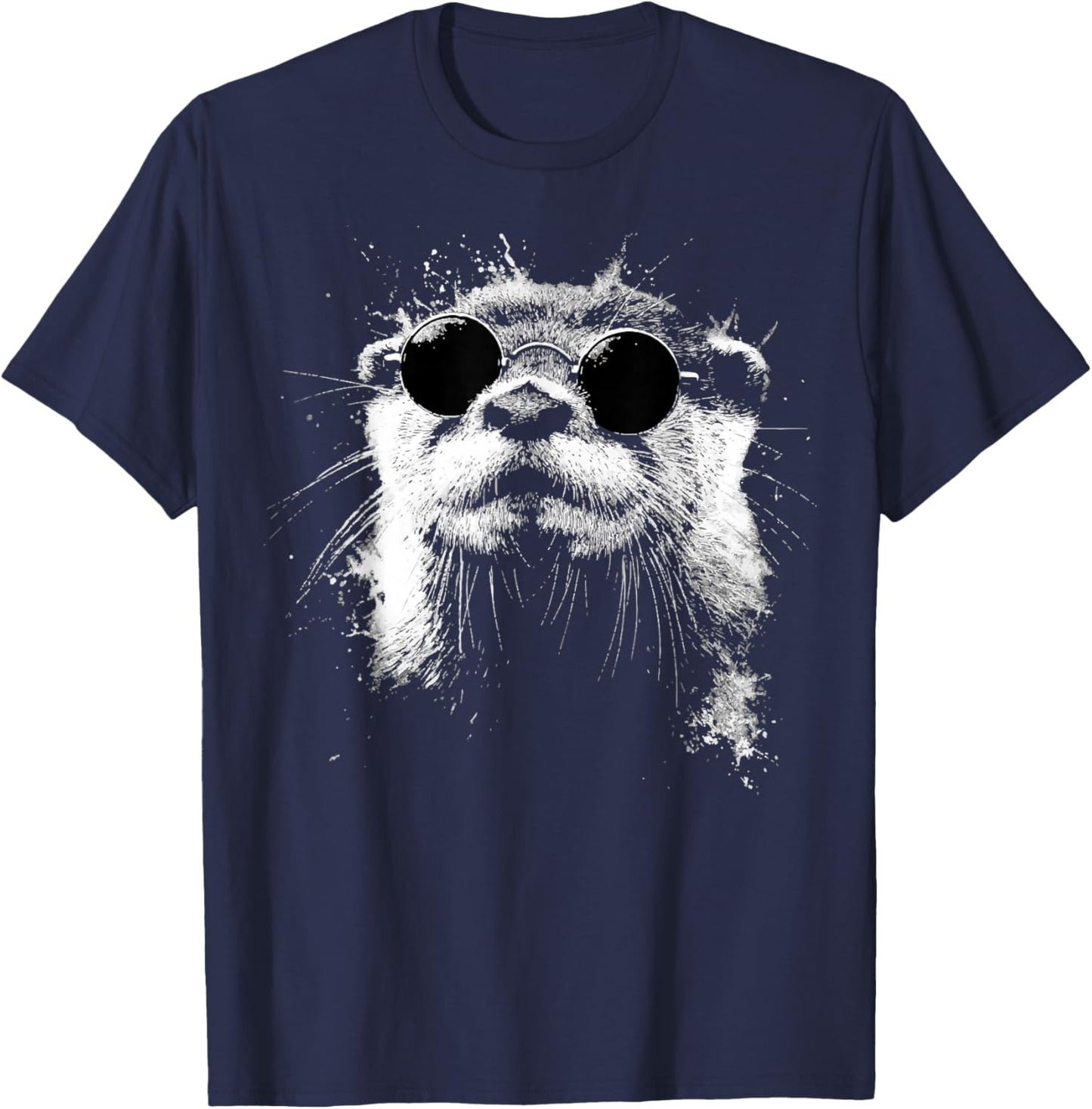 Lunettes de Soleil Style Grunge Hipster Loutre T-Shirt - T-Shirt | Navy