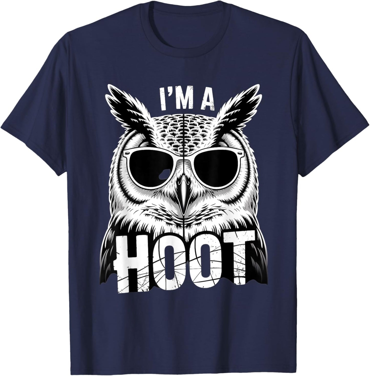 Retro I'm A Hoot Owl Bird Lover Funny Sarcastic Jokes T-Shirt - T-Shirt | Navy