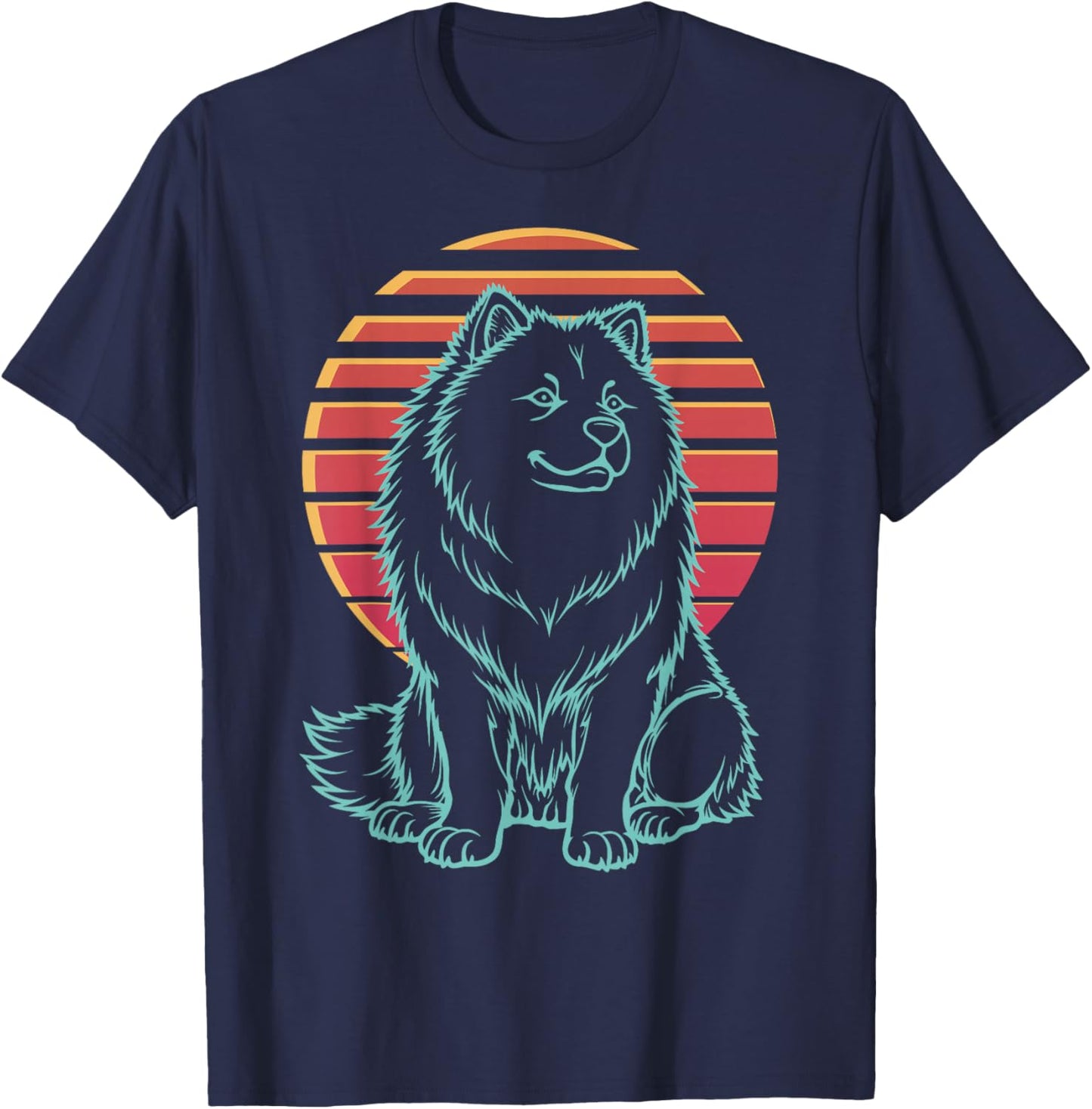 Chow Chow Lover Dog Owner Retro Synthwave 80s T-Shirt - T-Shirt | Navy