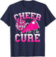 Cheer For The Cure Sport Breast Cancer Awareness Cheerleader T-Shirt - T-Shirt | Navy