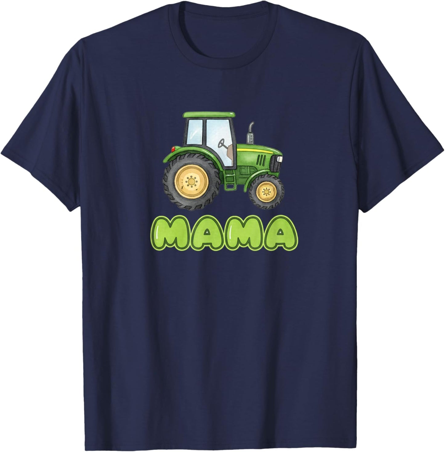 Heavy Machinery Tractor Mama Illustration T-Shirt - T-Shirt | Navy