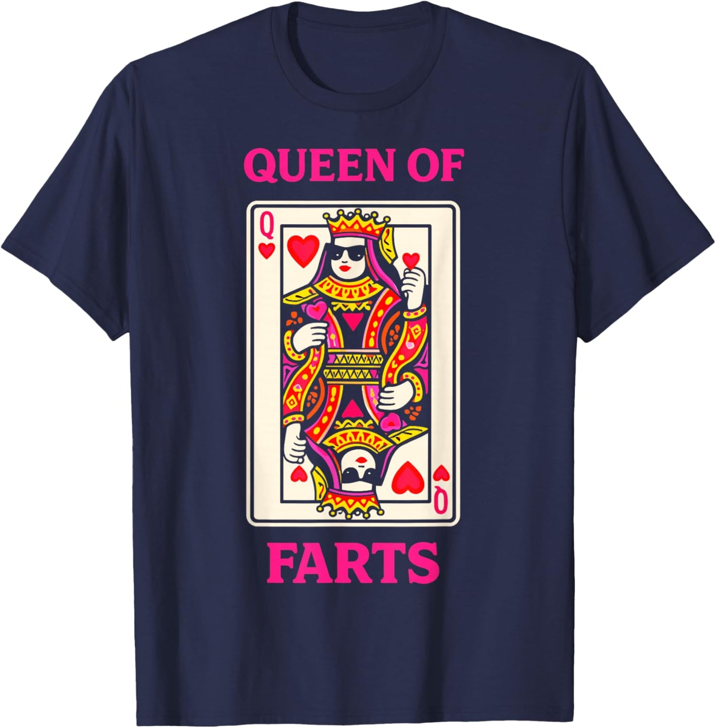 Queen of Farts Funny Poker Playing Cards Humour T-Shirt - T-Shirt | Navy