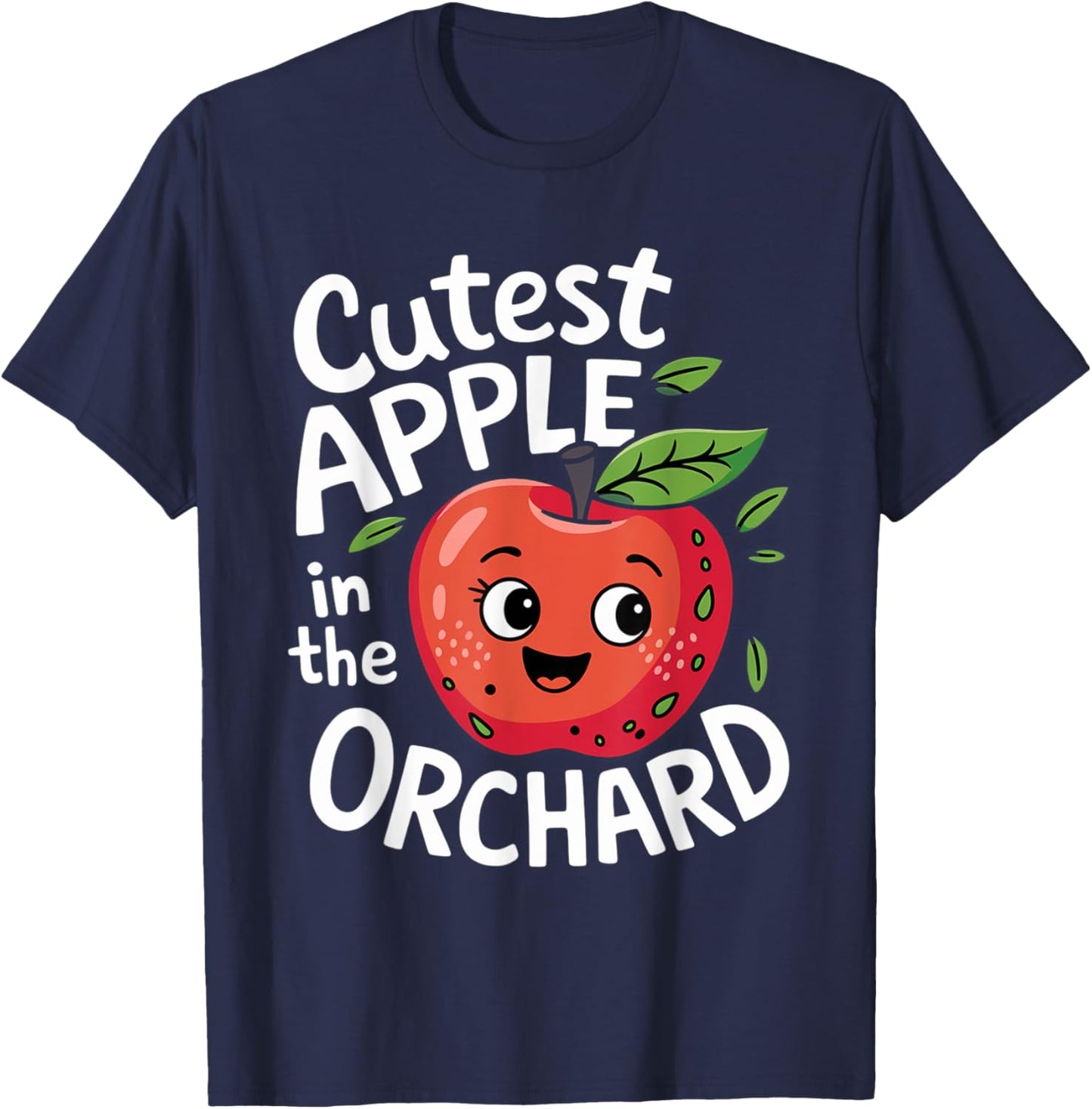 Funny Cutest Apple In The Orchard Apple Picking Kids Toddler T-Shirt - T-Shirt | Navy