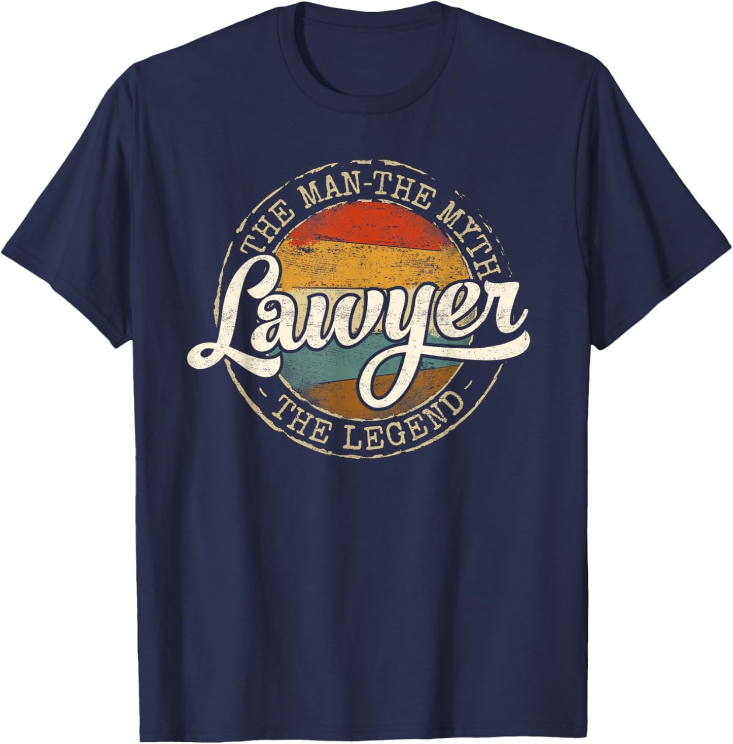 Lawyer The Man The Myth The Legend Vintage Stamp Legal T-Shirt - T-Shirt | Navy