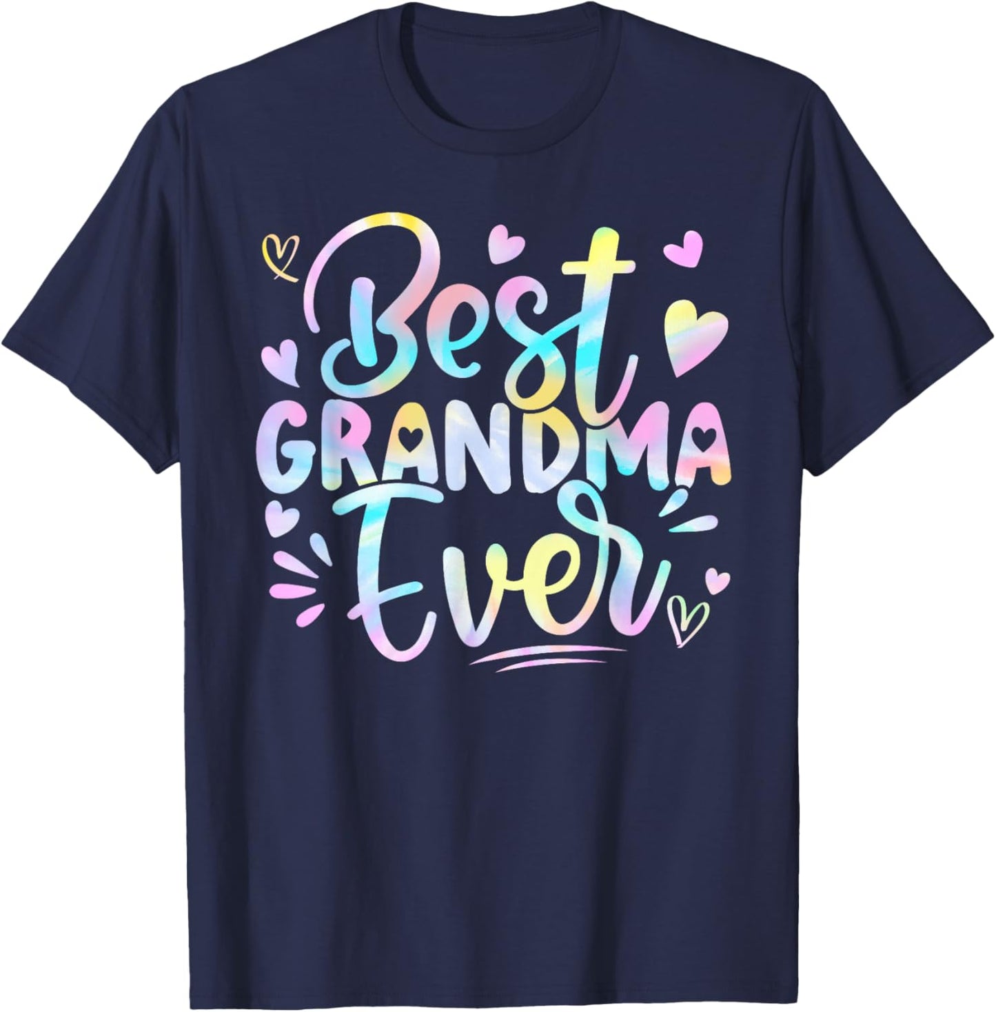 Best Grandma Ever Mama Grandma Mother's Day Tie Dye Women T-Shirt - T-Shirt | Navy