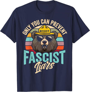 Fascist Liars You Can Prevent Fascism Political Resist Retro T-Shirt - T-Shirt | Navy