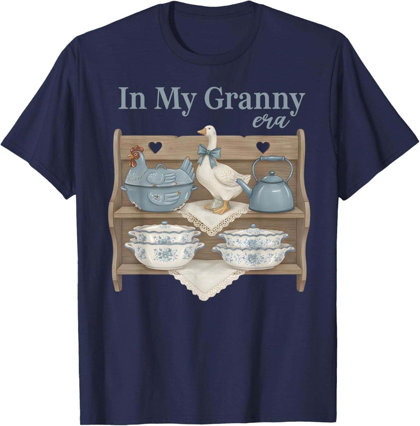Funny Vintage in My Granny Era Goose Retro Mothers Day T-Shirt - T-Shirt | Navy