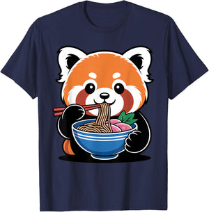 Cute Red Panda Design Women Kids Red Panda Lovers T-Shirt - T-Shirt | Navy