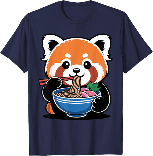 Cute Red Panda Design Women Kids Red Panda Lovers T-Shirt - T-Shirt | Navy