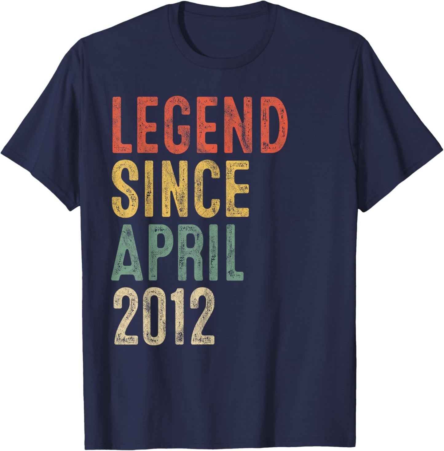 Legend April 2012 14th Birthday Boy Girl 14 Year Old T-Shirt - T-Shirt | Navy