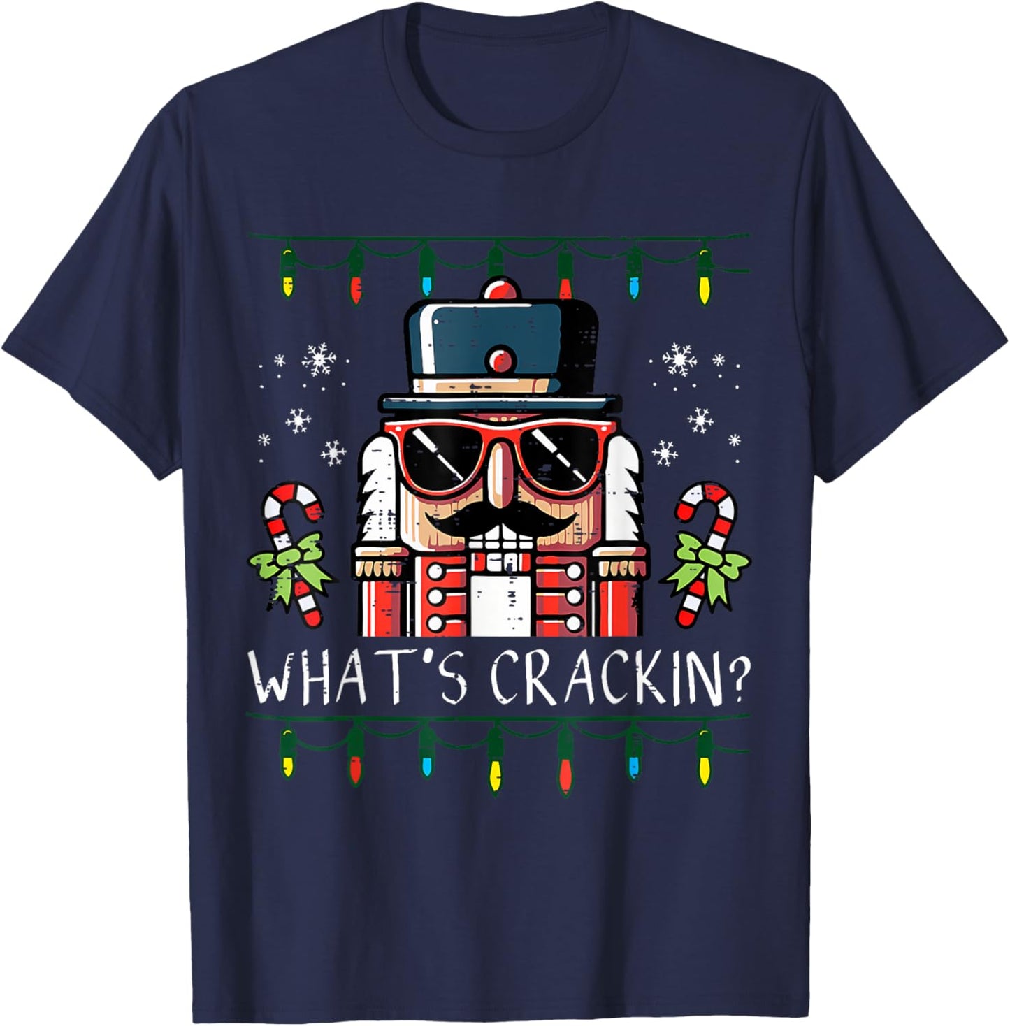 Christmas Nutcracker What's Crackin Men Women Kids T-Shirt - T-Shirt | Navy