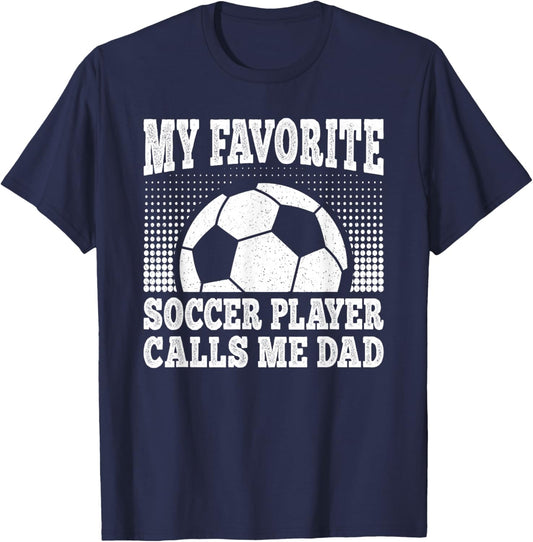 My Favorite Soccer Player Calls Me Dad Vintage Soccer Men T-Shirt - T-Shirt | Navy
